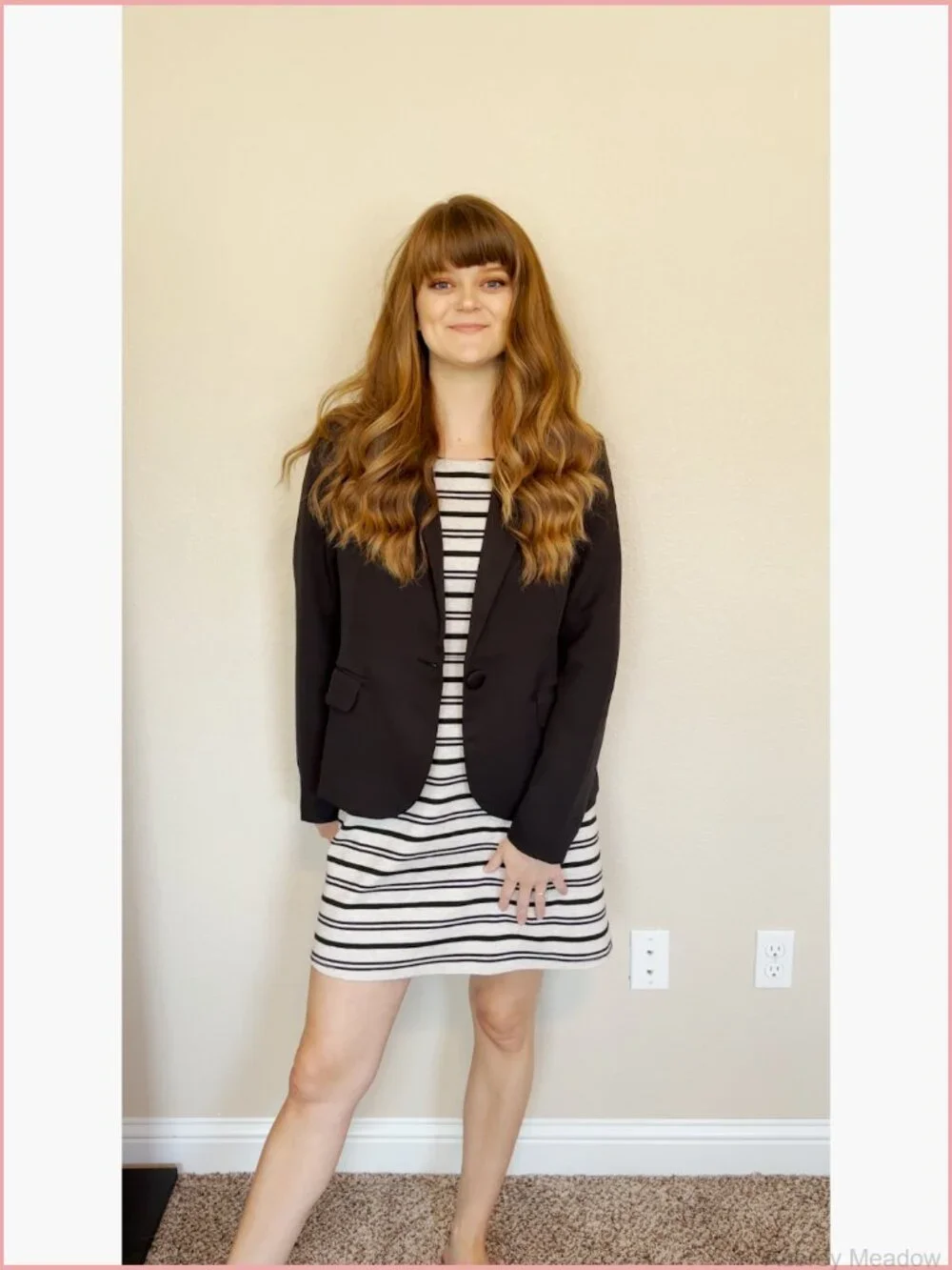 Notched Lapel Blazer Jacket for Work Office Suit